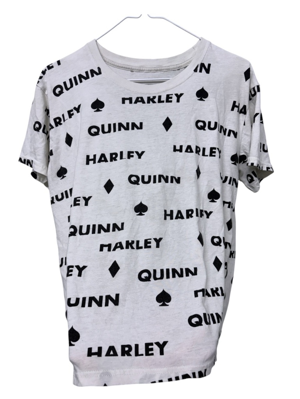 Harley Quinn Logo Print Men’s White Short Sleeve Tee